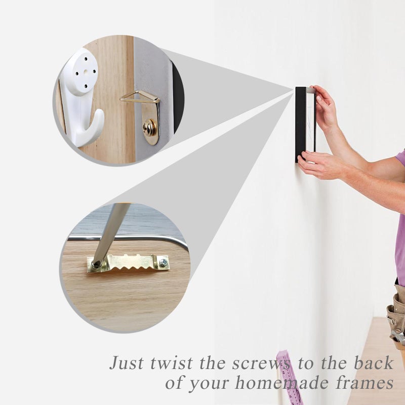 maierke 353PCS Golden Picture Hanging Kit,Picture Hangers Heavy Duty Picture Hanging Hooks with Screws,Picture Frame Hooks Heavy Duty Picture Framing Supplies Kit for Picture Hanging(7 Types) - Image 4